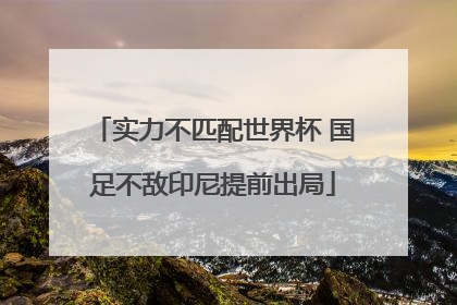 实力不匹配世界杯 国足不敌印尼提前出局