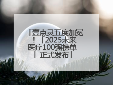 壹点灵五度加冕！「2025未来医疗100强榜单」正式发布