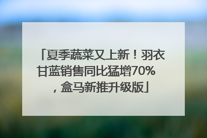 夏季蔬菜又上新！羽衣甘蓝销售同比猛增70%，盒马新推升级版