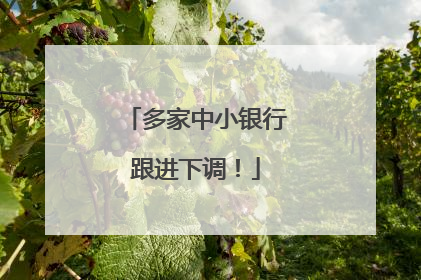 多家中小银行跟进下调！