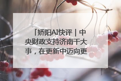 娇阳AI快评｜中央财政支持济南干大事，在更新中迈向更“新”的未来