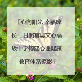 心向阳光 幸福成长—日照莒县文心高级中学构建心理健康教育体系掠影