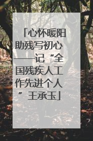 心怀暖阳助残写初心——记“全国残疾人工作先进个人”王承玉