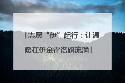 志愿“伊”起行：让温暖在伊金霍洛旗流淌