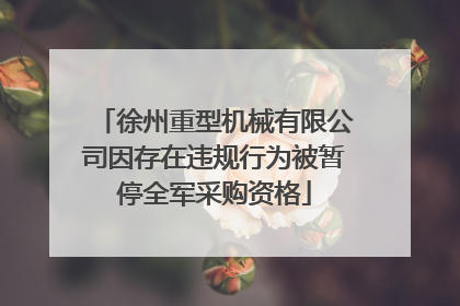 徐州重型机械有限公司因存在违规行为被暂停全军采购资格