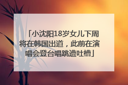 小沈阳18岁女儿下周将在韩国出道，此前在演唱会登台唱跳遭吐槽