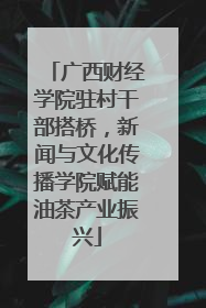 广西财经学院驻村干部搭桥，新闻与文化传播学院赋能油茶产业振兴