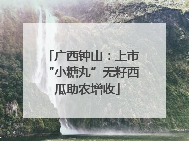 广西钟山：上市“小糖丸”无籽西瓜助农增收