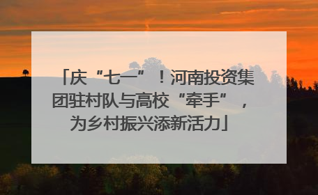 庆“七一”！河南投资集团驻村队与高校“牵手”，为乡村振兴添新活力