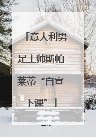 意大利男足主帅斯帕莱蒂“自宣下课”