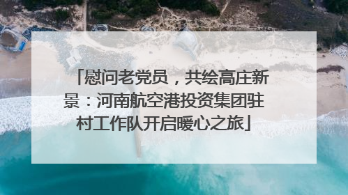 慰问老党员，共绘高庄新景：河南航空港投资集团驻村工作队开启暖心之旅