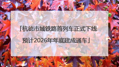 杭德市域铁路首列车正式下线 预计2026年年底建成通车