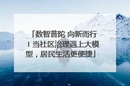 数智普陀 向新而行〡当社区治理遇上大模型，居民生活更便捷