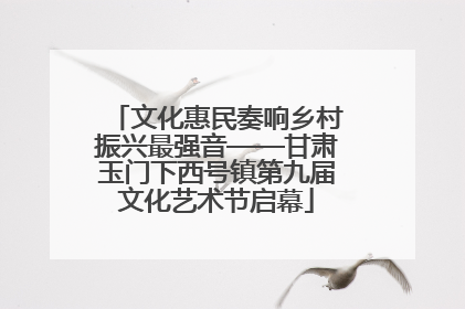 文化惠民奏响乡村振兴最强音——甘肃玉门下西号镇第九届文化艺术节启幕