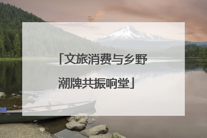 文旅消费与乡野潮牌共振响堂