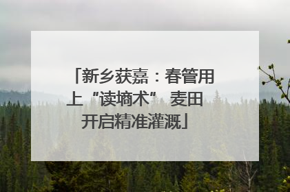 新乡获嘉：春管用上“读墒术” 麦田开启精准灌溉