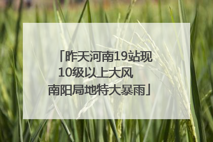 昨天河南19站现10级以上大风  南阳局地特大暴雨