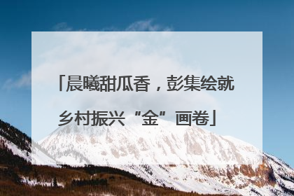 晨曦甜瓜香，彭集绘就乡村振兴“金”画卷