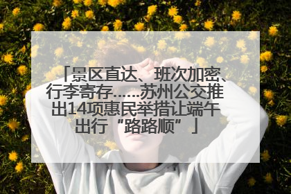 景区直达、班次加密、行李寄存……苏州公交推出14项惠民举措让端午出行“路路顺”