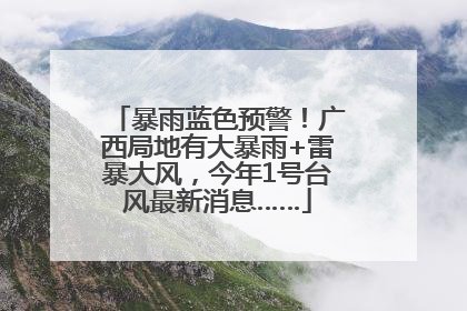 暴雨蓝色预警！广西局地有大暴雨+雷暴大风，今年1号台风最新消息……