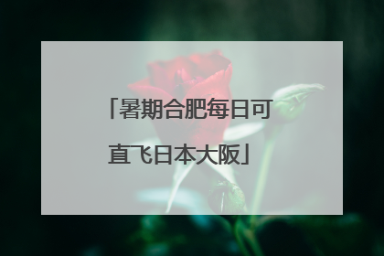 暑期合肥每日可直飞日本大阪