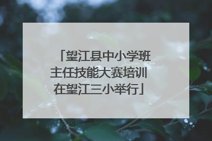 望江县中小学班主任技能大赛培训在望江三小举行