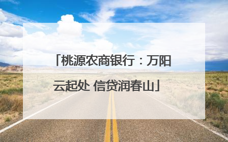 桃源农商银行：万阳云起处 信贷润春山