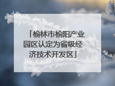 榆林市榆阳产业园区认定为省级经济技术开发区
