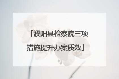 濮阳县检察院三项措施提升办案质效