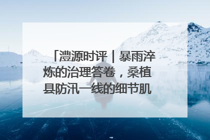 澧源时评｜暴雨淬炼的治理答卷，桑植县防汛一线的细节肌理与体系力量