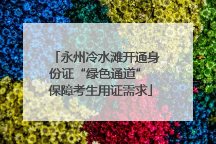 永州冷水滩开通身份证“绿色通道” 保障考生用证需求