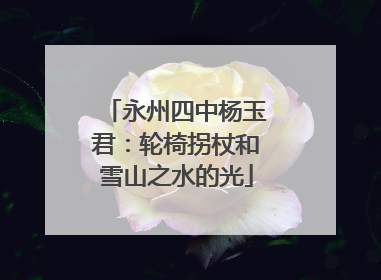 永州四中杨玉君：轮椅拐杖和雪山之水的光