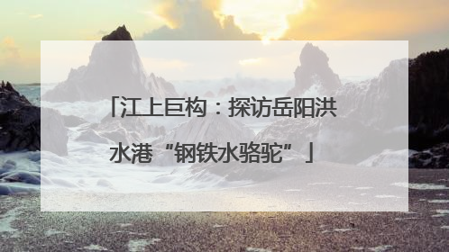 江上巨构：探访岳阳洪水港“钢铁水骆驼”