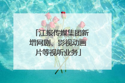 江报传媒集团新增网剧、影视动画片等视听业务