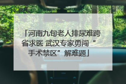 河南九旬老人排尿难跨省求医 武汉专家勇闯“手术禁区”解难题