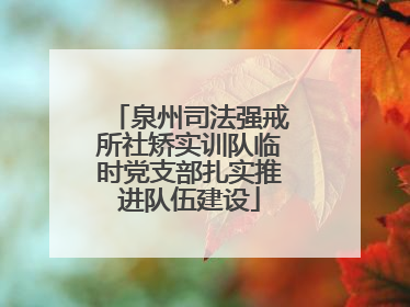 泉州司法强戒所社矫实训队临时党支部扎实推进队伍建设