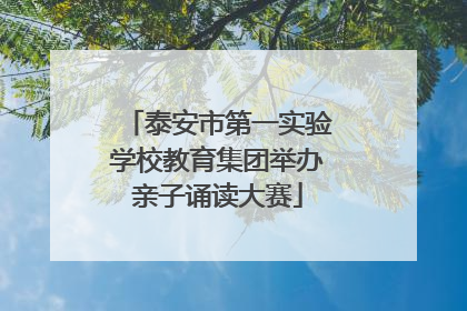 泰安市第一实验学校教育集团举办亲子诵读大赛