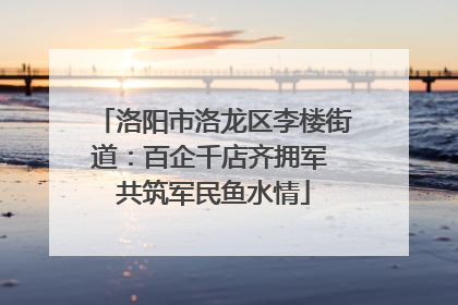 洛阳市洛龙区李楼街道：百企千店齐拥军 共筑军民鱼水情