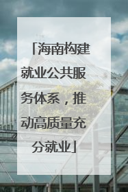海南构建就业公共服务体系，推动高质量充分就业