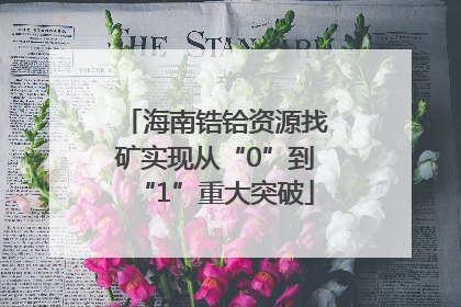 海南锆铪资源找矿实现从“0”到“1”重大突破