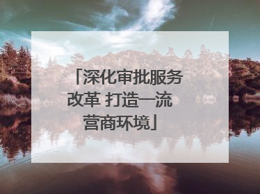 深化审批服务改革 打造一流营商环境