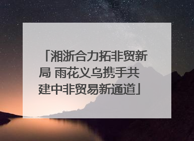 湘浙合力拓非贸新局 雨花义乌携手共建中非贸易新通道