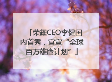 荣耀CEO李健国内首秀，官宣“全球百万雄鹰计划”