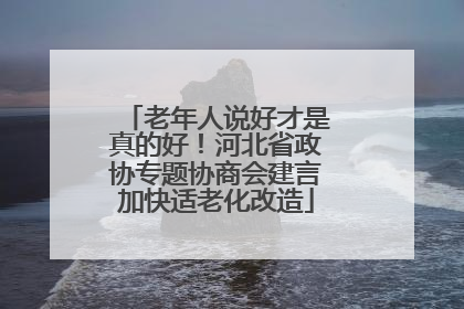老年人说好才是真的好！河北省政协专题协商会建言加快适老化改造