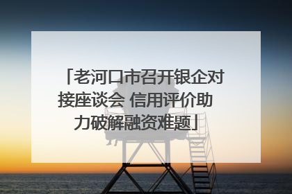 老河口市召开银企对接座谈会 信用评价助力破解融资难题