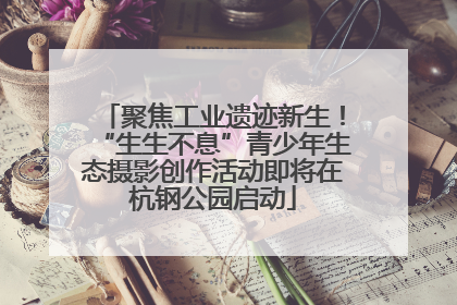 聚焦工业遗迹新生！“生生不息”青少年生态摄影创作活动即将在杭钢公园启动