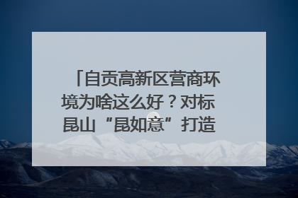 自贡高新区营商环境为啥这么好？对标昆山“昆如意”打造自贡“高兴办”｜美好生活有“盐”味