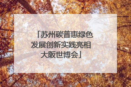 苏州碳普惠绿色发展创新实践亮相大阪世博会