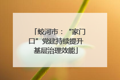 蛟河市：“家门口”党建持续提升基层治理效能