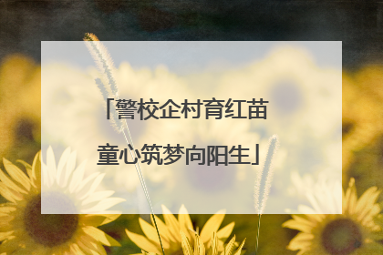 警校企村育红苗 童心筑梦向阳生